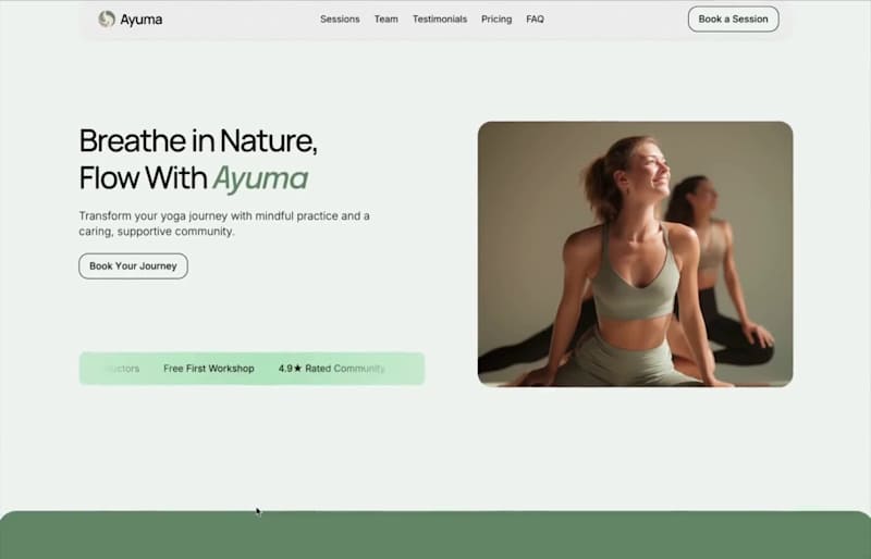 Cover image for Ayuma – Mindful Yoga Studio Website