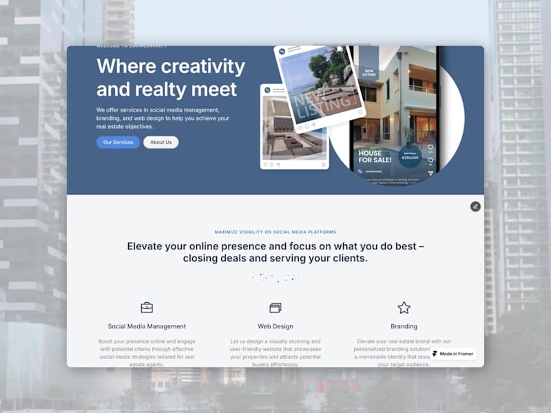 Cover image for Visual & web design - Framer development