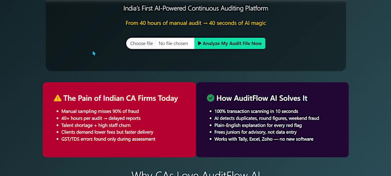 Cover image for I’m excited to share AuditFlow AI – AI-powered continuous au...