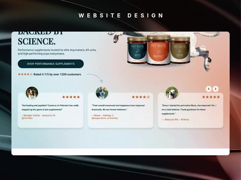 Cover image for UI/UX Website Design for Pet Supplement Digital Presence