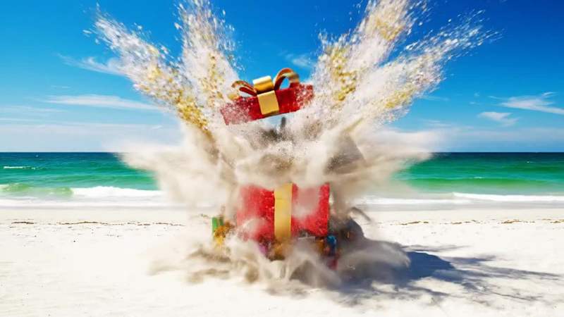 Cover image for Cinematic 4K 16:9. Sunny Florida beach with white sand and e...