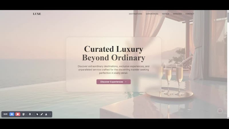Cover image for Landing Page Design for Luxury Travel Website