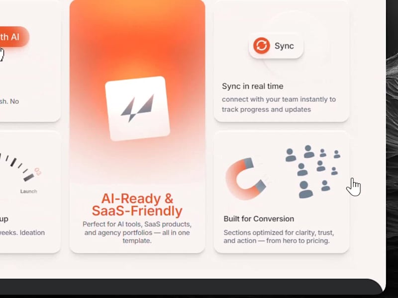Cover image for Interactive bento section from TitanAI- SAAS landing page