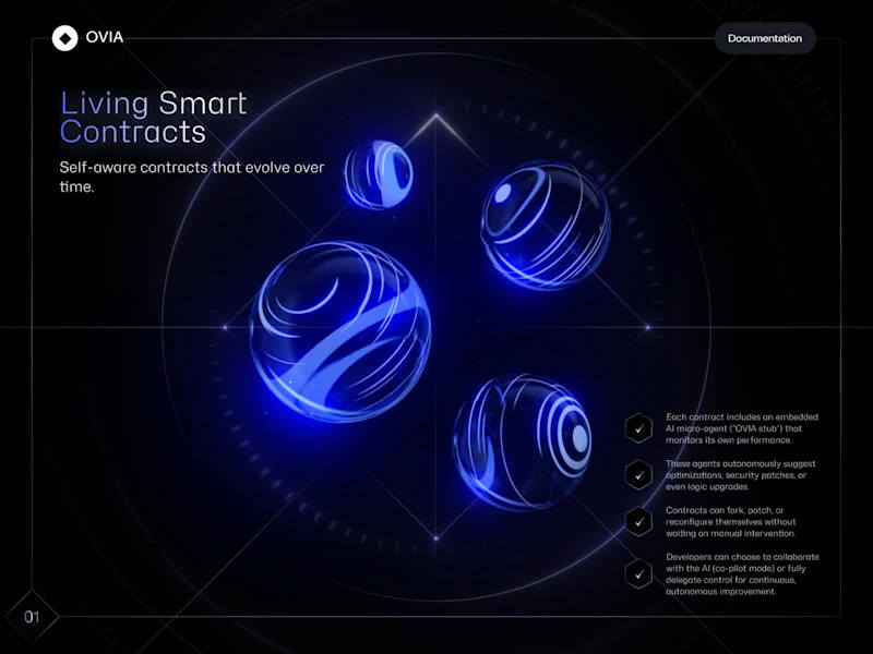 Cover image for Ovia Ai Smartcontracts Landing page web design 3D Animation