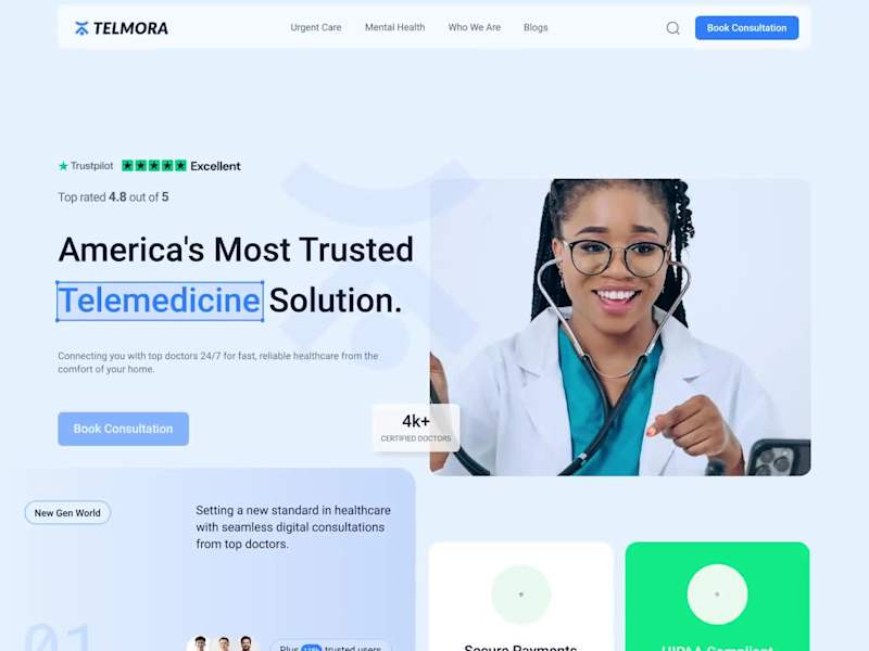 Cover image for Telmora Medical Mobile App & Web Design