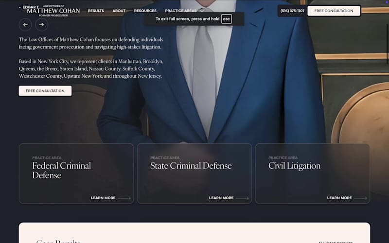 Cover image for Webflow Redesign & UX Enhancements for Matthew Cohan Law