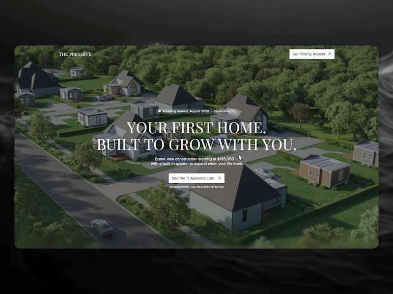 Cover image for The Preserve — Lead Generation Landing Page