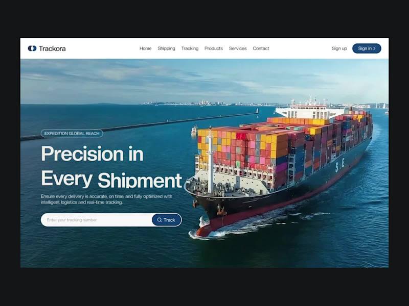 Cover image for Trackora - Shipping & Logistics Animation Landing Page