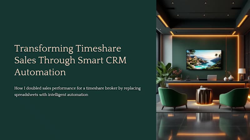 Cover image for Timeshare Broker – CRM Implementation & Sales Automation
