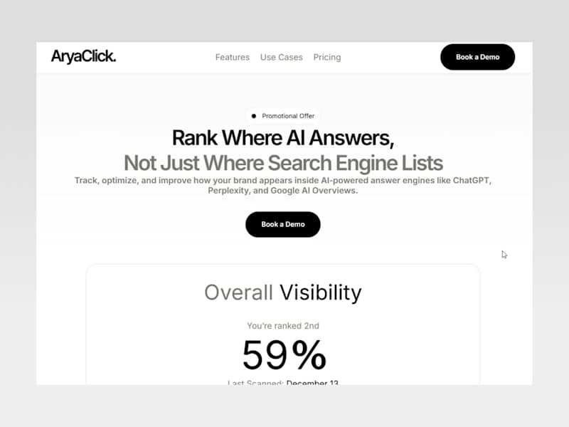 Cover image for Landing Page Design for AEO SaaS Platform