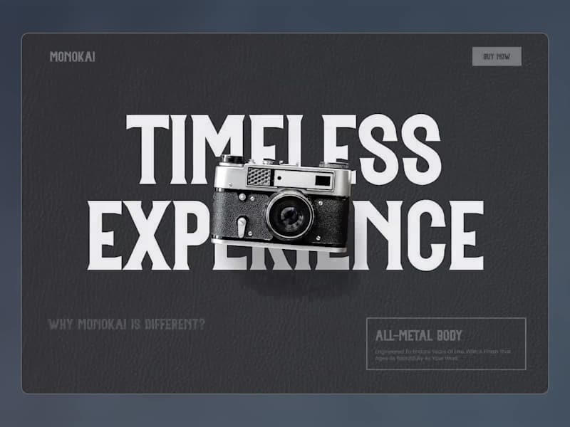 Cover image for Monokai Premium Camera Landing Page Design