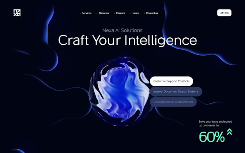 Cover image for NEXA AI | UX/UI website design and 3D animation