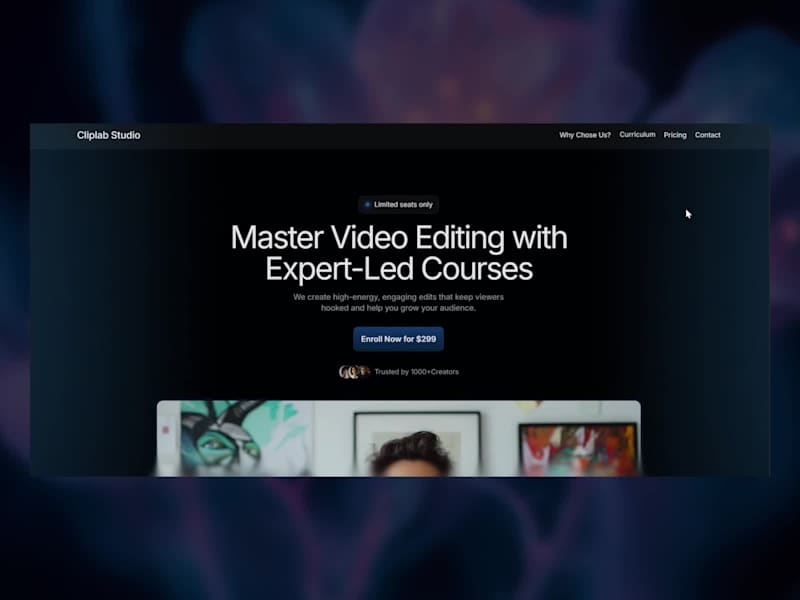 Cover image for Framer Landing Page Template for Video Courses