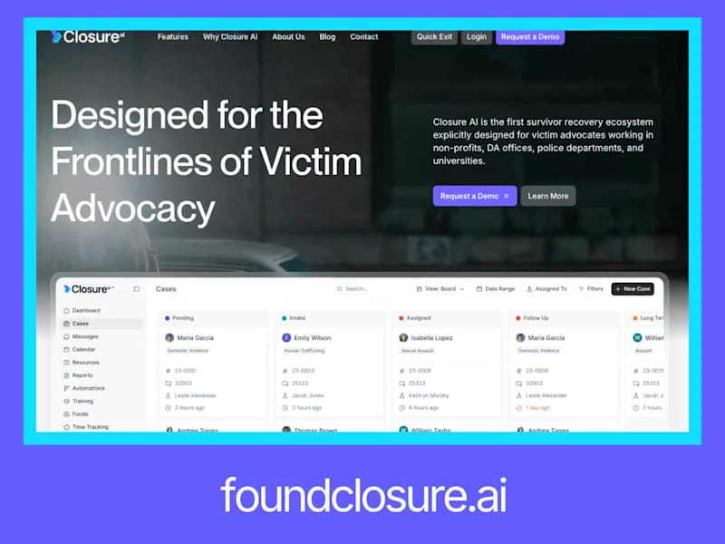 Cover image for Closure Ai - Designed for the Frontlines of Victim Advocacy