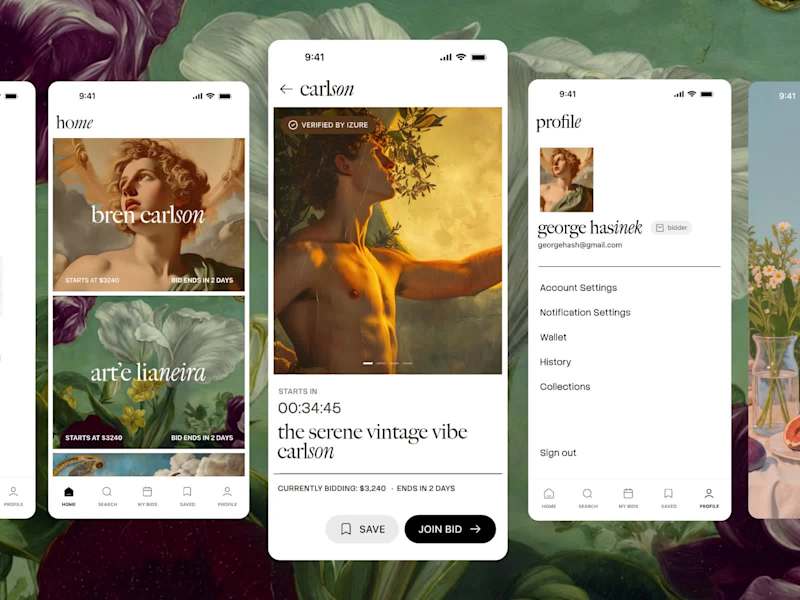 Cover image for Art Gallery Mobile App Design for Bidd'me - FinTech