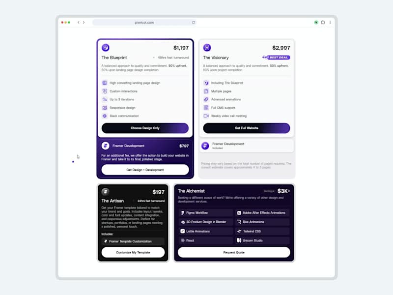 Cover image for Pricing section on my design studio website 🚀