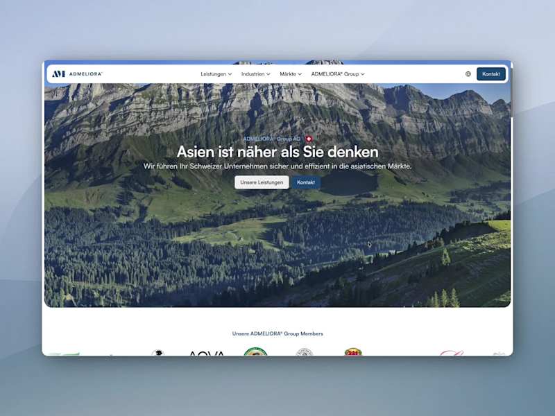 Cover image for Admeliora Group – Website for Swiss-Asian Market Expansion