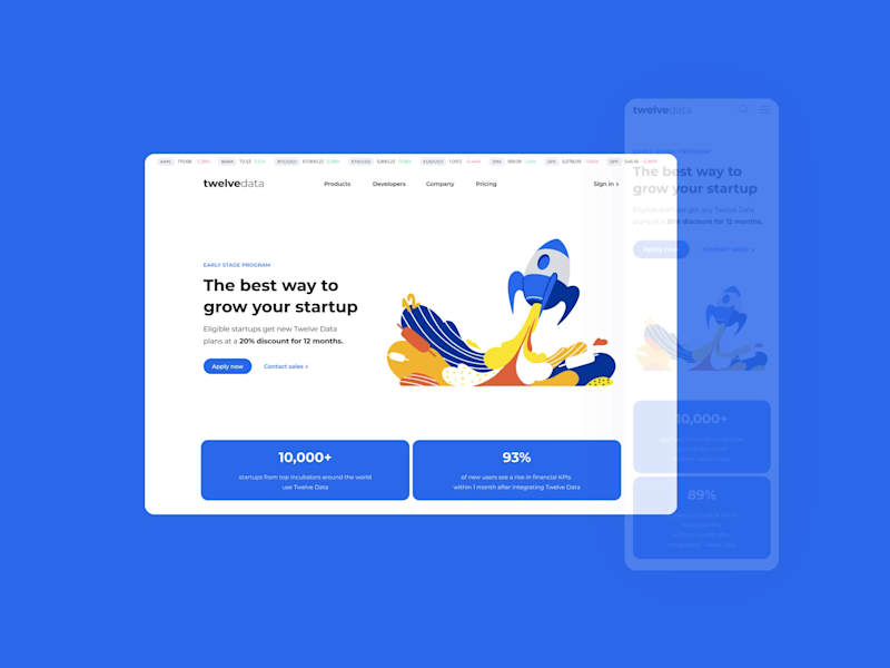 Cover image for Animated version of startup-focused landing page. Happy to r...