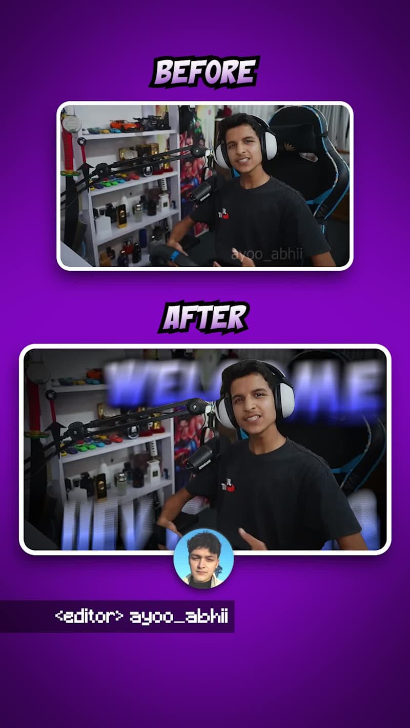 Cover image for Motions, Effects and Sound effects. Before & After result.