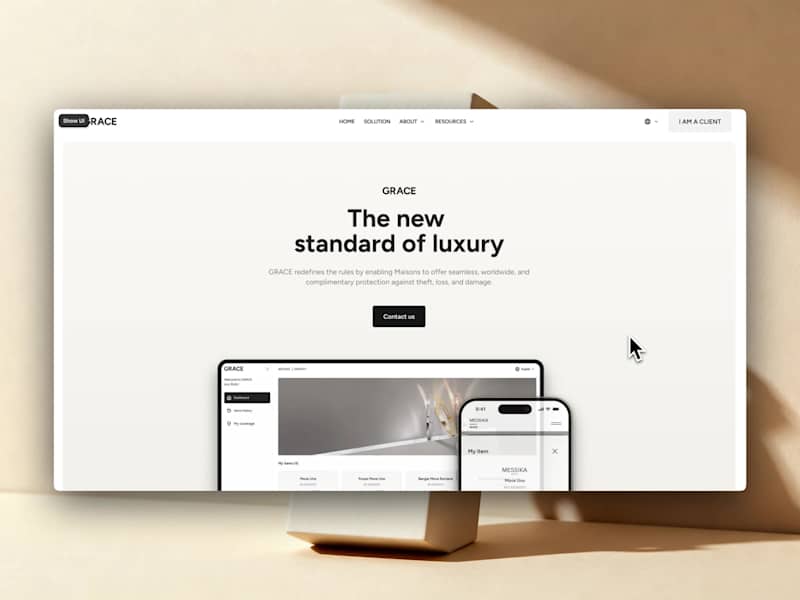 Cover image for Luxury SaaS Redesign on Framer for Grace
