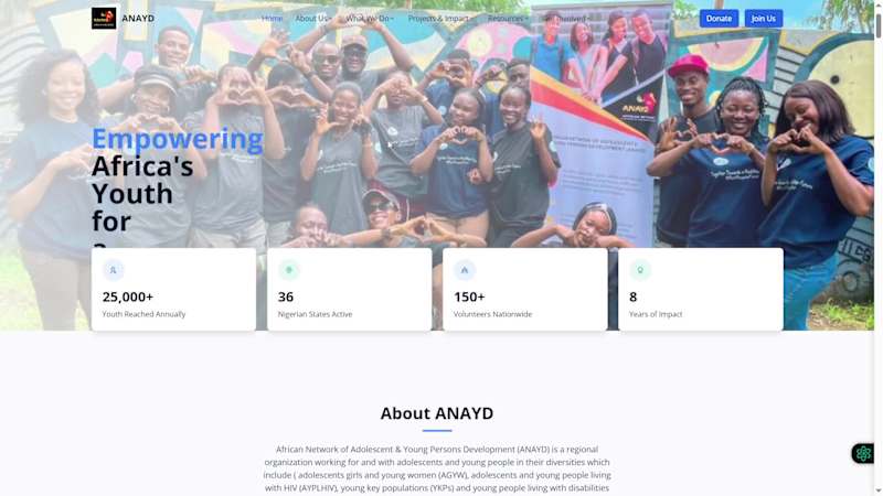 Cover image for ANAYD.org: High-Performance NGO Website | 40% Engagement Boost