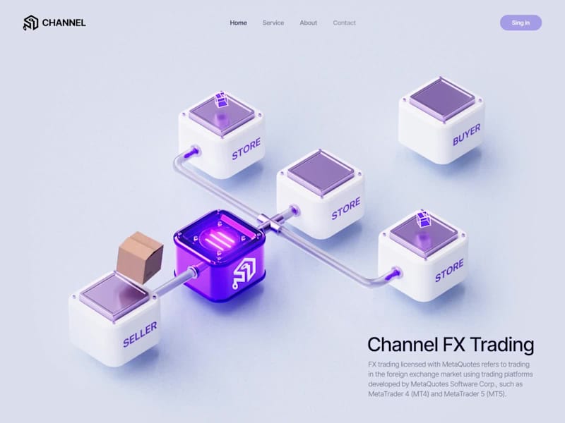 Cover image for Channel how it works Lanfing page 3D animation