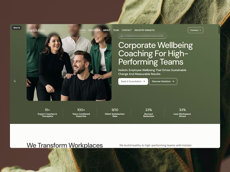 Cover image for Mindvibes - Website for a Corporate Wellbeing Coaching Group