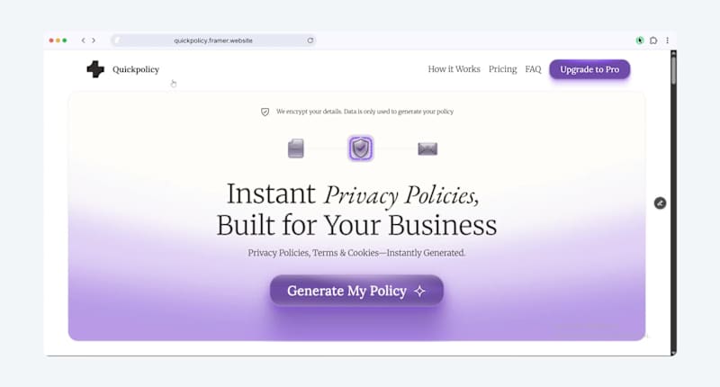 Cover image for QuickPolicy – From Figma Design to Live Product in Framer