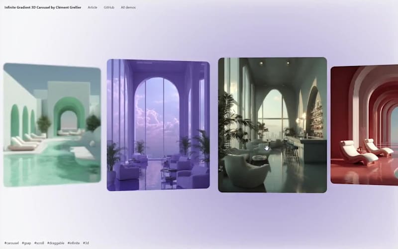 Cover image for Learn how to code an infinite scroll-based & draggable 3D ca...