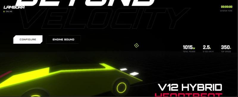 Cover image for this is a hyper-luxury Lamborghini-style website titled “LAM...