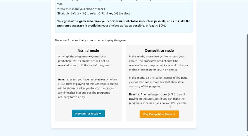 Cover image for AI-Based User Choice Prediction Game