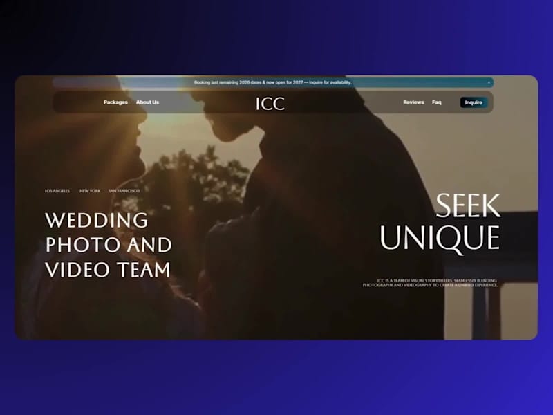 Cover image for ICC Wedding Photography Framer Website Design & Build