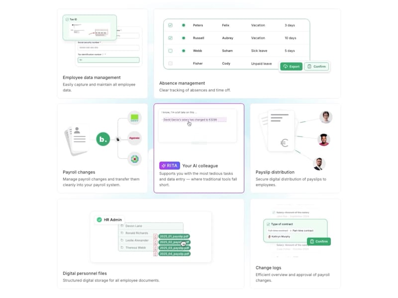 Cover image for Built this landing page in Framer for a German AI payroll pl...