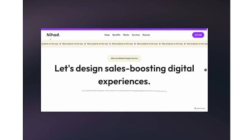 Cover image for Modern Portfolio Website Design in Framer