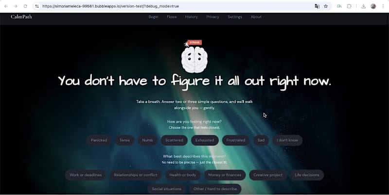 Cover image for Discover CalmPath: Minimalist Micro-App for Stress Relief