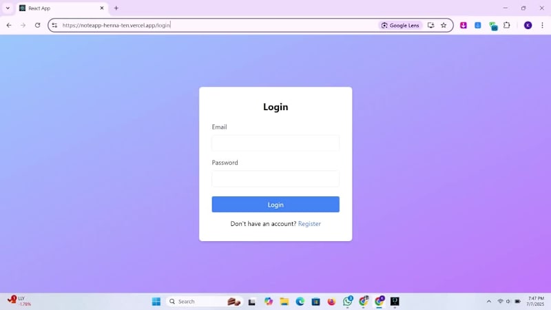 Cover image for Secure Fullstack Note-Taking Web App Development