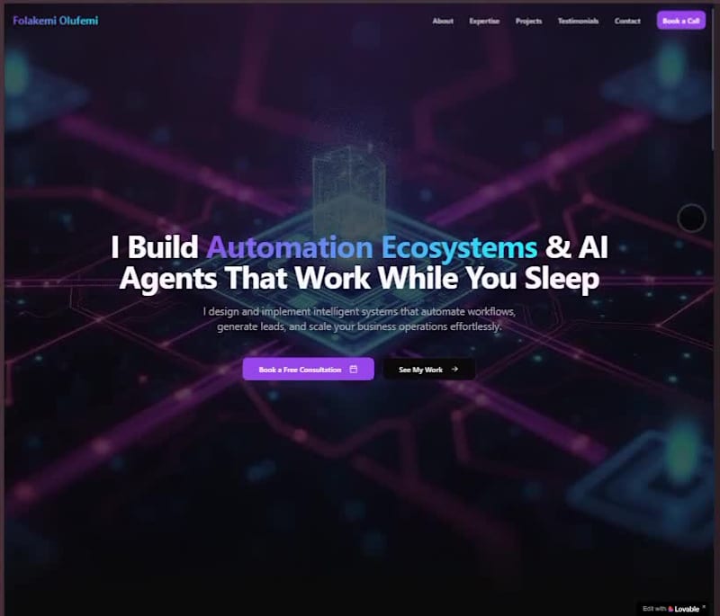Cover image for Automation & AI Agent Portfolio Website