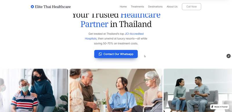 Cover image for Made this smooth site in framer for a medical tourism compan...