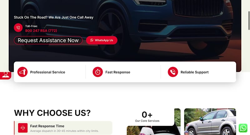 Cover image for Digital Platform for 24/7 Roadside Assistance in Dubai