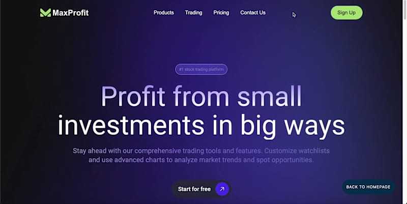 Cover image for Built the MaxProfit fintech template using Webflow. Created ...