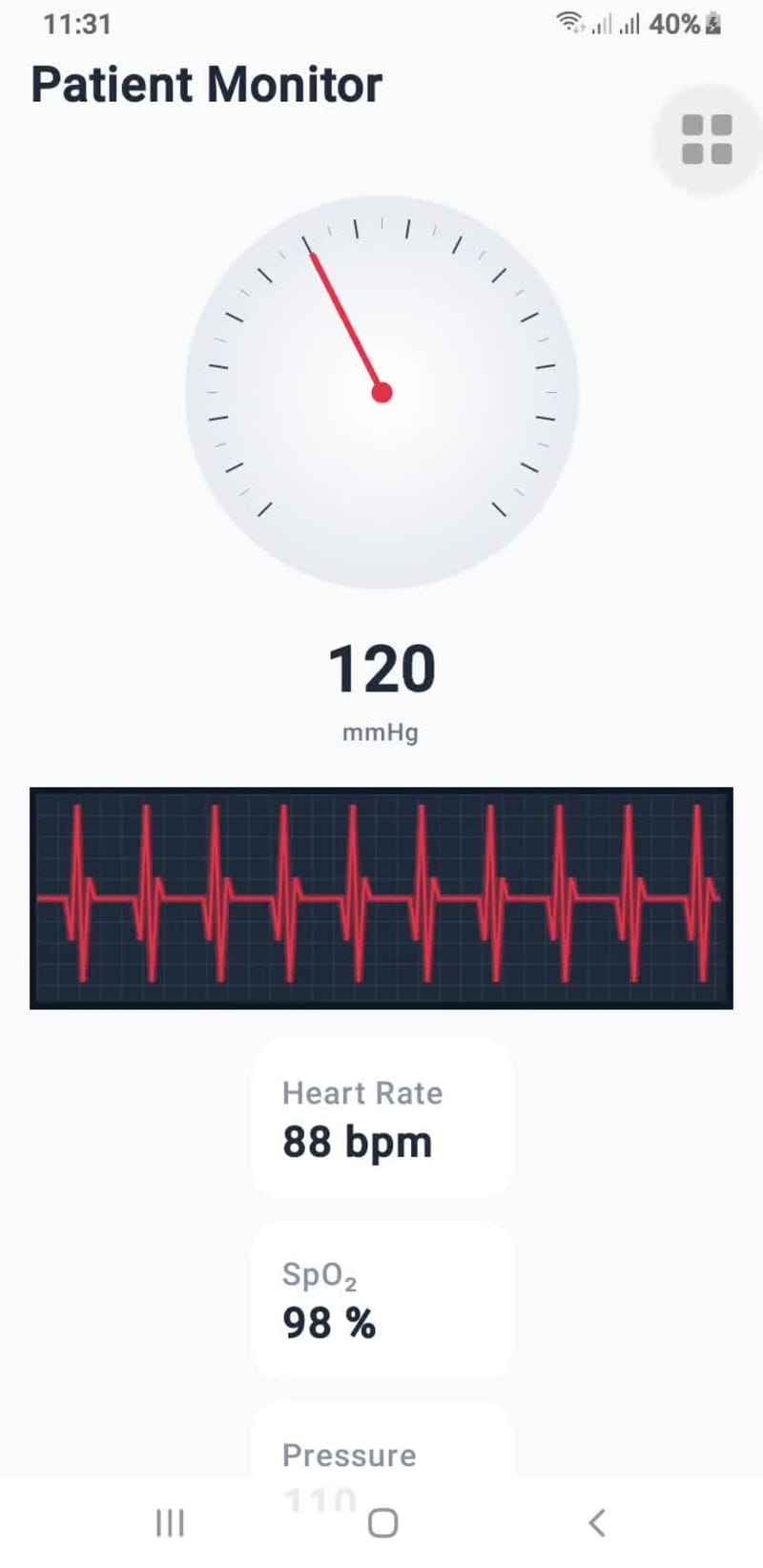 Cover image for Blood Pressure & ECG UI made with Jetpack Compose Android