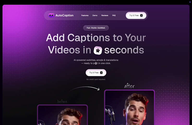 Cover image for AutoCaptions Website Design and Development