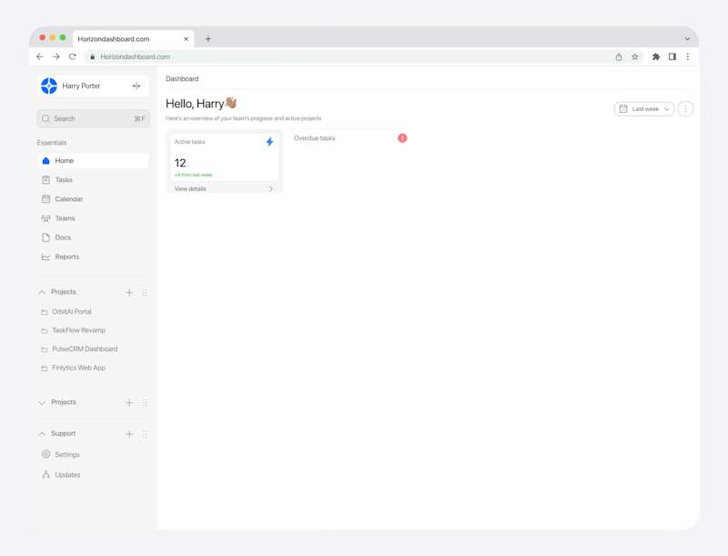 Cover image for Horizon - Task management dashboard
