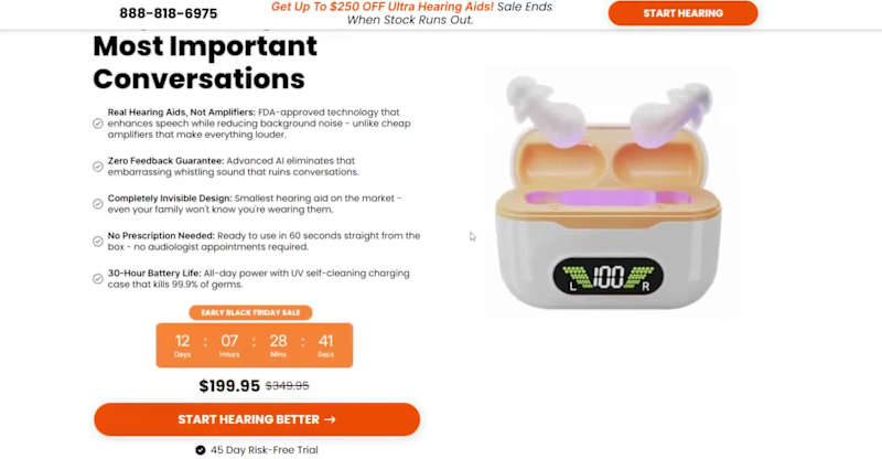 Cover image for Ultra Hearing Aids Invisible 2 – Shopify Product Page Design...