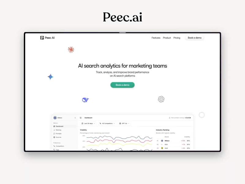 Cover image for Peec.ai - Interactive landing page design & development