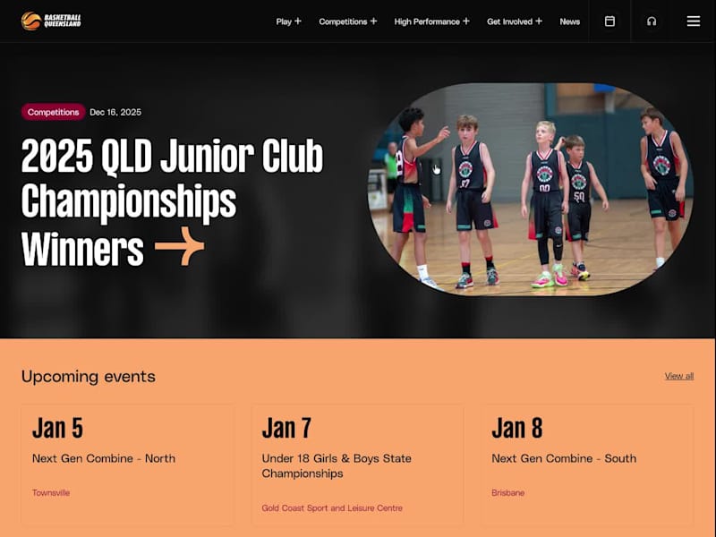 Cover image for Queensland Basketball Website