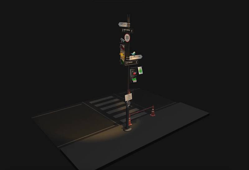 Cover image for Chaos at the Traffic Signal – A 3D Storytelling Scene