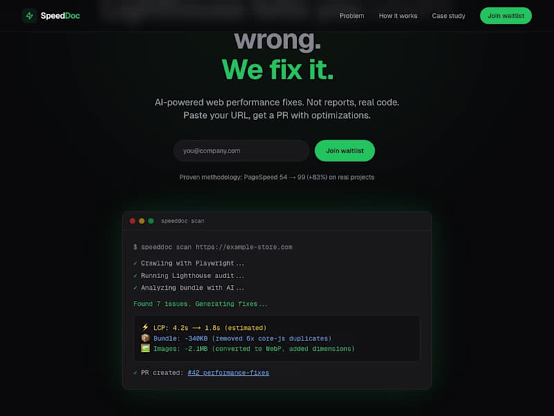 Cover image for SPEEDDOC: AI-powered web performance optimization