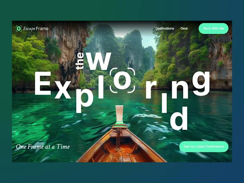 Cover image for Escape Frame Website Design for Travel Influencers