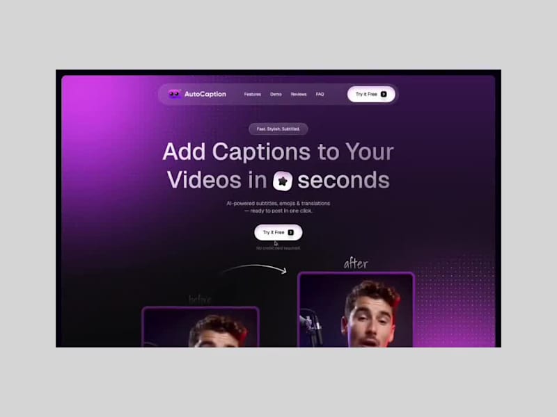 Cover image for Autocaption · Website Design and Development